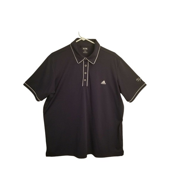 Adidas Men's Golf Pure Motion Dark‎ Blue Polo Shirt Size LARGE Short Sleeve - Picture 2 of 4